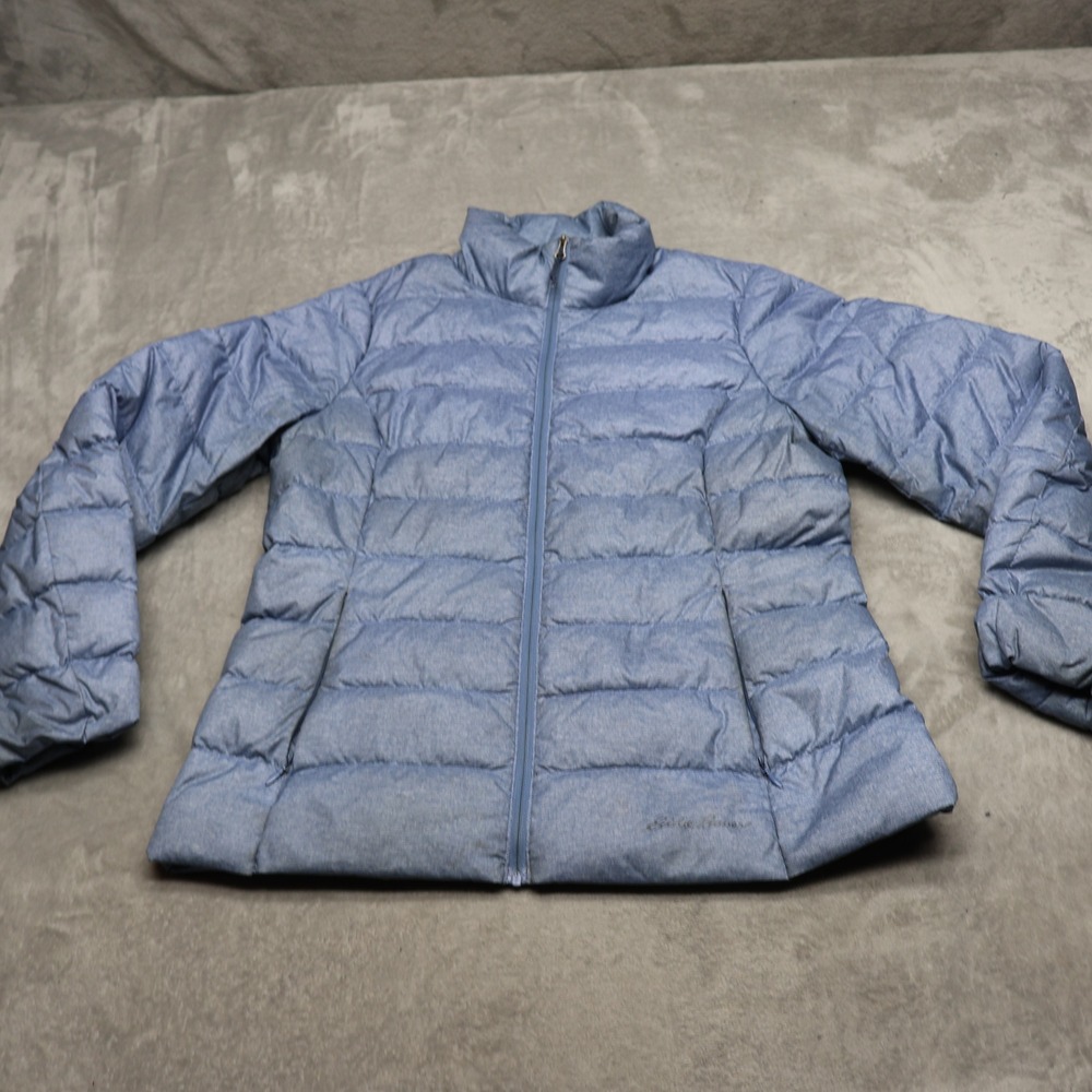 Eddie Bauer Down Jacket Womens Small Petite Blue 650 Fill Insulated Light Puffer